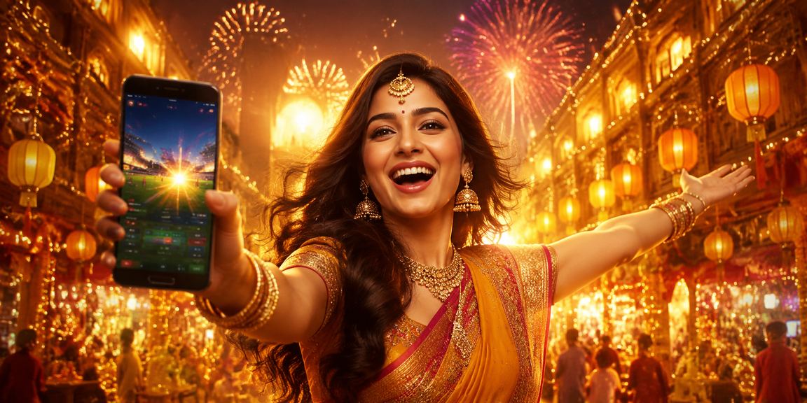 Diwali festival themed sports betting VIP event with cultural decorations in India