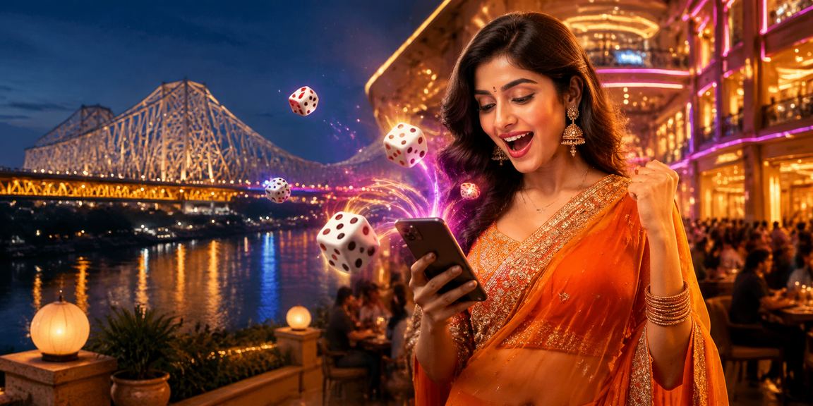 Indian man enjoying secure login on mobile device with Bollywood backdrop