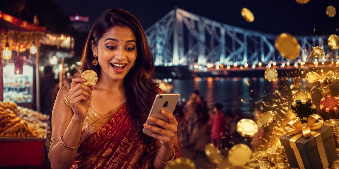 Kolkata mobile casino night market vibrant lights